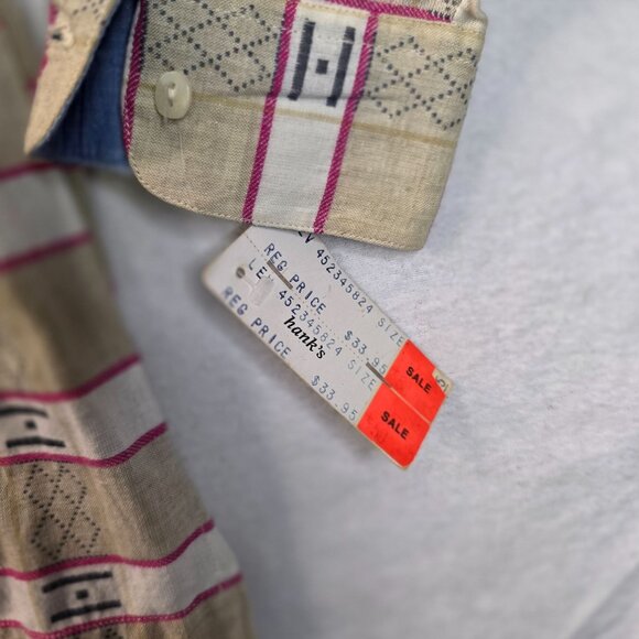 Levis 1991 Blouse Medium English Garden Stripe Button Up Shirt Deadstock Dockers - Picture 8 of 10